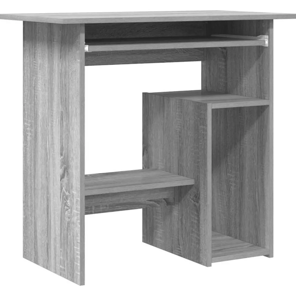 Kantoormeubelen*vidaXL Bureau 80x45x74 cm bewerkt hout eikenkleurig Grijs sonoma