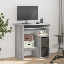 Kantoormeubelen*vidaXL Bureau 80x45x74 cm bewerkt hout eikenkleurig Grijs sonoma