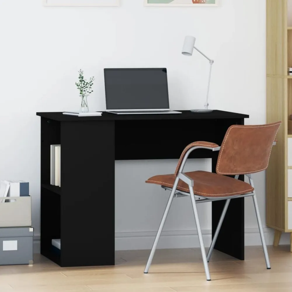 Kantoormeubelen*vidaXL Bureau 100x55x75 cm bewerkt hout Zwart