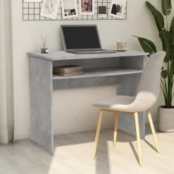 Kantoormeubelen*vidaXL Bureau 90x50x74 cm bewerkt hout Betongrijs