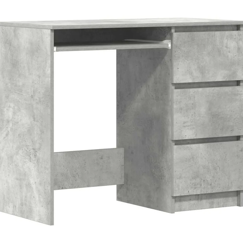 Kantoormeubelen*vidaXL Bureau 90x45x76 cm bewerkt hout Betongrijs