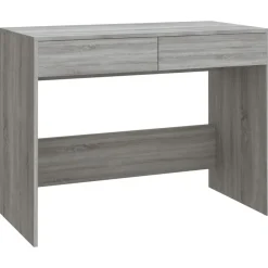 Kantoormeubelen*vidaXL Bureau 101x50x76,5 cm bewerkt hout eikenkleurig Grijs sonoma