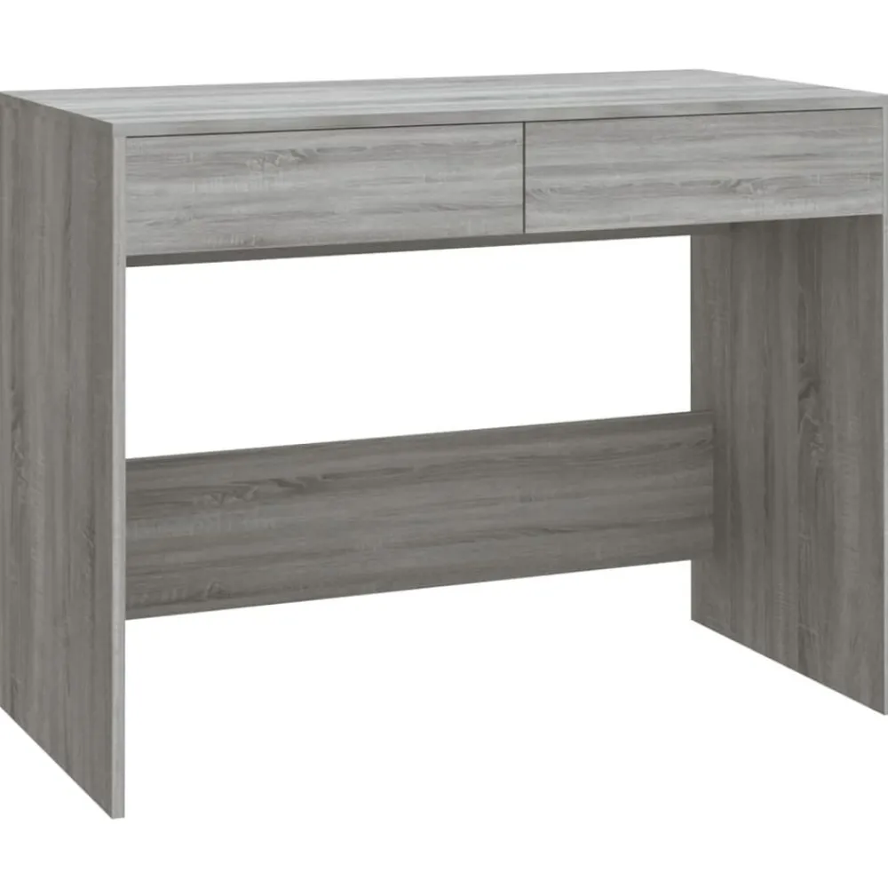 Kantoormeubelen*vidaXL Bureau 101x50x76,5 cm bewerkt hout eikenkleurig Grijs sonoma