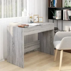 Kantoormeubelen*vidaXL Bureau 101x50x76,5 cm bewerkt hout eikenkleurig Grijs sonoma