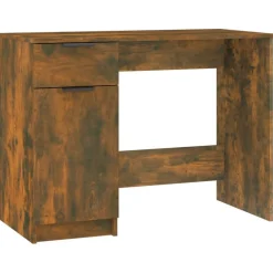 Kantoormeubelen*vidaXL Bureau 100x50x75 cm bewerkt hout kleurig Gerookt eiken