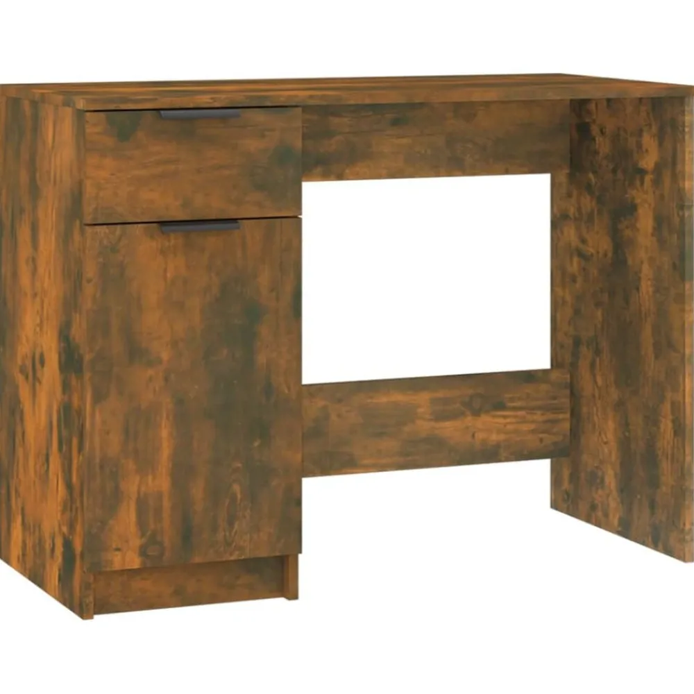 Kantoormeubelen*vidaXL Bureau 100x50x75 cm bewerkt hout kleurig Gerookt eiken