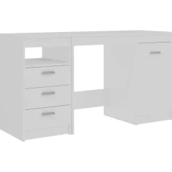 Kantoormeubelen*vidaXL Bureau 140x50x76 cm bewerkt hout Wit