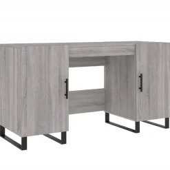 Kantoormeubelen*vidaXL Bureau 140x50x75 cm bewerkt hout eikenkleurig Grijs sonoma