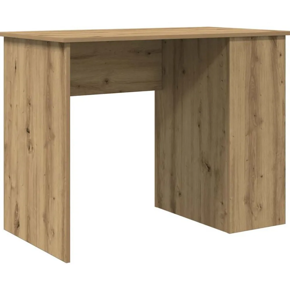 Kantoormeubelen*vidaXL Bureau 100x55x75 cm bewerkt hout artisanaal eikenkleur artisanaal eikenkleurig
