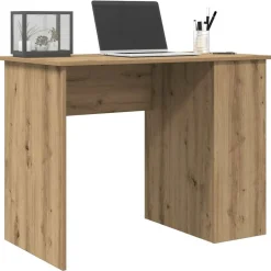 Kantoormeubelen*vidaXL Bureau 100x55x75 cm bewerkt hout artisanaal eikenkleur artisanaal eikenkleurig