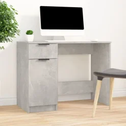 Kantoormeubelen*vidaXL Bureau 100x50x75 cm bewerkt hout Betongrijs