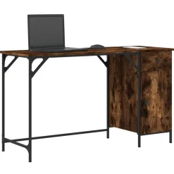 Kantoormeubelen*vidaXL Bureau 131x48x75 cm bewerkt hout kleurig Gerookt eiken
