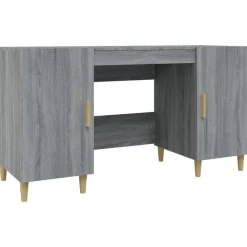 Kantoormeubelen*vidaXL Bureau 140x50x75 cm bewerkt hout eikenkleurig Grijs sonoma