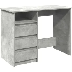 Kantoormeubelen*vidaXL Bureau 102x50x75 cm bewerkt hout Betongrijs