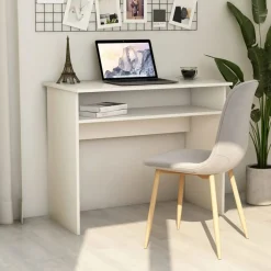 Kantoormeubelen*vidaXL Bureau 90x50x74 cm bewerkt hout Wit