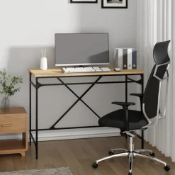Bureau 100x50x75 cm bewerkt hout en ijzer kleurig>vidaXL Sale