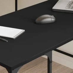 Kantoormeubelen*vidaXL Bureau 139x139x75 cm bewerkt hout Zwart