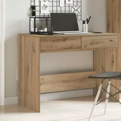 Bureau 101x50x76,5 cm bewerkt hout artisanaal eikenkleur>vidaXL Discount