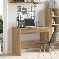 Bureau 101x50x76,5 cm bewerkt hout artisanaal eikenkleur><noscript><img width=