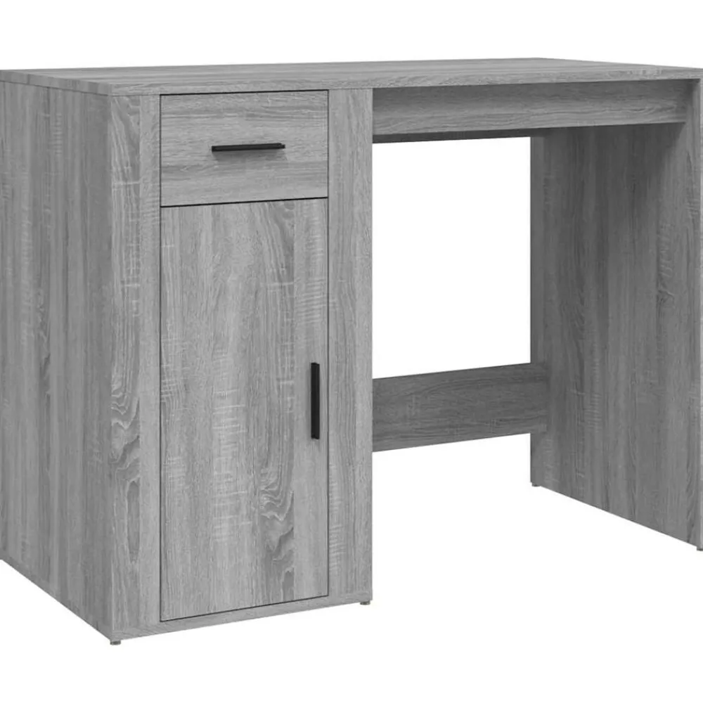 Kantoormeubelen*vidaXL Bureau 100x49x75 cm bewerkt hout eikenkleurig Grijs sonoma