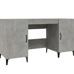 Kantoormeubelen*vidaXL Bureau 140x50x75 cm bewerkt hout Betongrijs
