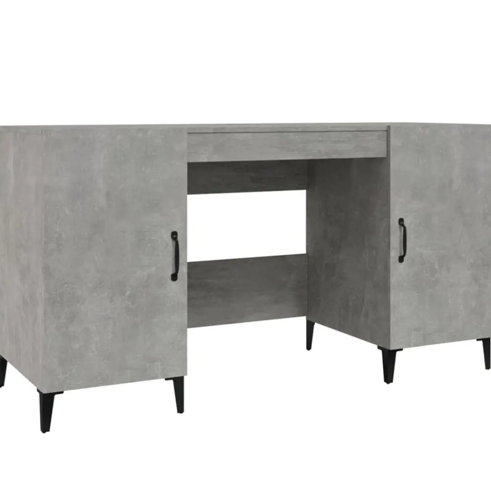 Kantoormeubelen*vidaXL Bureau 140x50x75 cm bewerkt hout Betongrijs