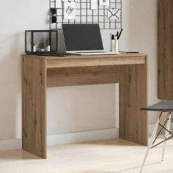 Bureau 90x40x72 cm bewerkt hout artisanaal eikenkleur><noscript><img width=