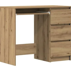 Kantoormeubelen*vidaXL Bureau 90x45x76 cm bewerkt hout artisanaal eikenkleur artisanaal eikenkleurig