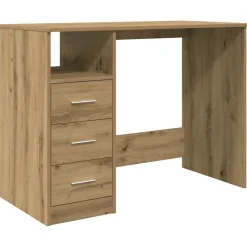 Kantoormeubelen*vidaXL Bureau 102x50x76 cm bewerkt hout artisanaal eikenkleur artisanaal eikenkleurig