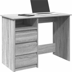 Kantoormeubelen*vidaXL Bureau 102x50x75 cm bewerkt hout eikenkleurig Grijs sonoma