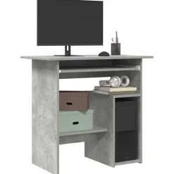 Kantoormeubelen*vidaXL Bureau 80x45x74 cm bewerkt hout Betongrijs