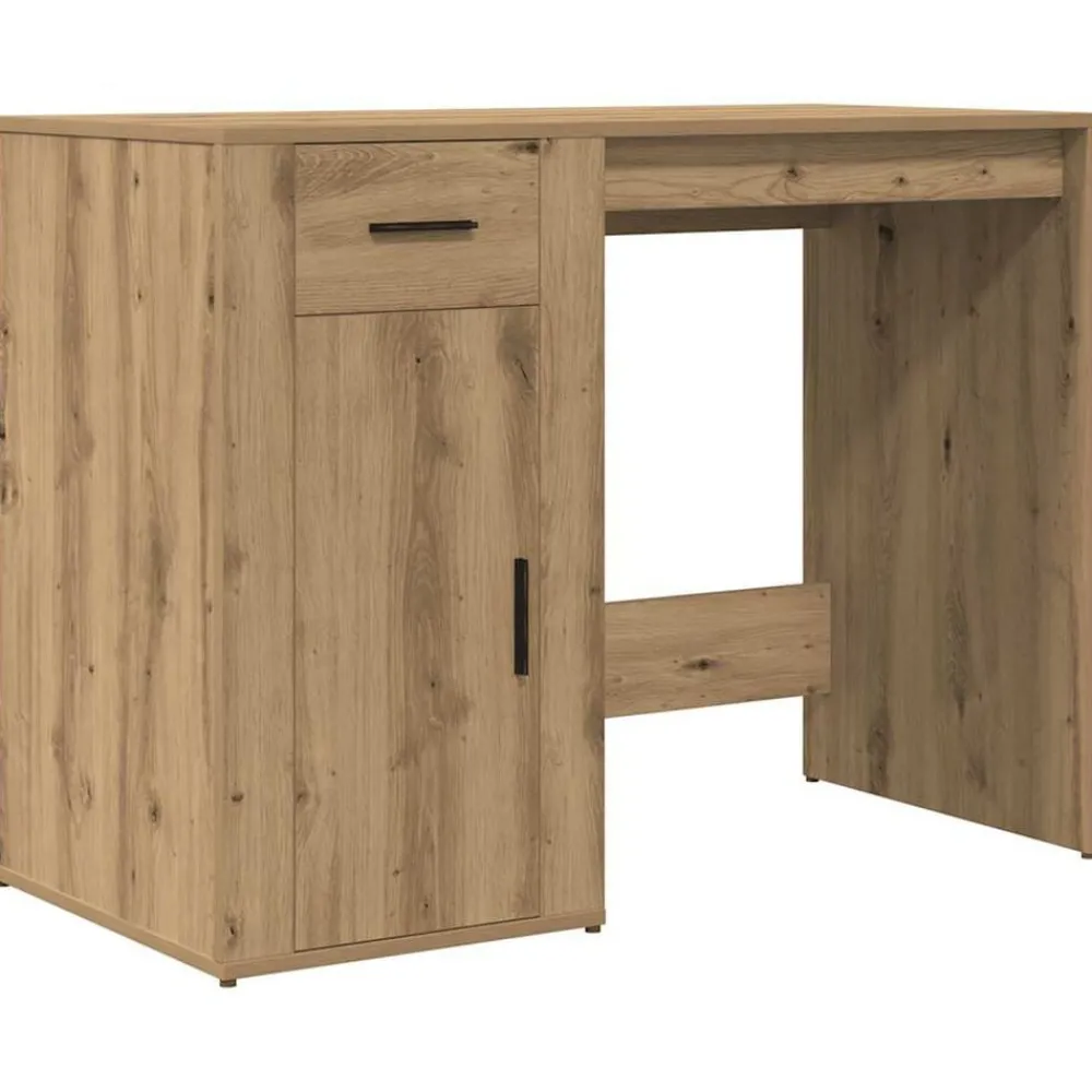 Kantoormeubelen*vidaXL Bureau 100x49x75 cm bewerkt hout artisanaal eikenkleur artisanaal eikenkleurig
