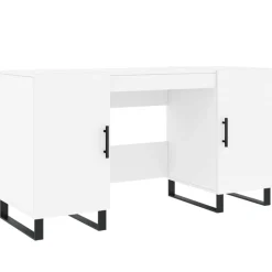 Kantoormeubelen*vidaXL Bureau 140x50x75 cm bewerkt hout Wit