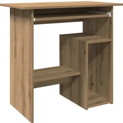 Kantoormeubelen*vidaXL Bureau 80x45x74 cm bewerkt hout artisanaal eikenkleur artisanaal eikenkleurig