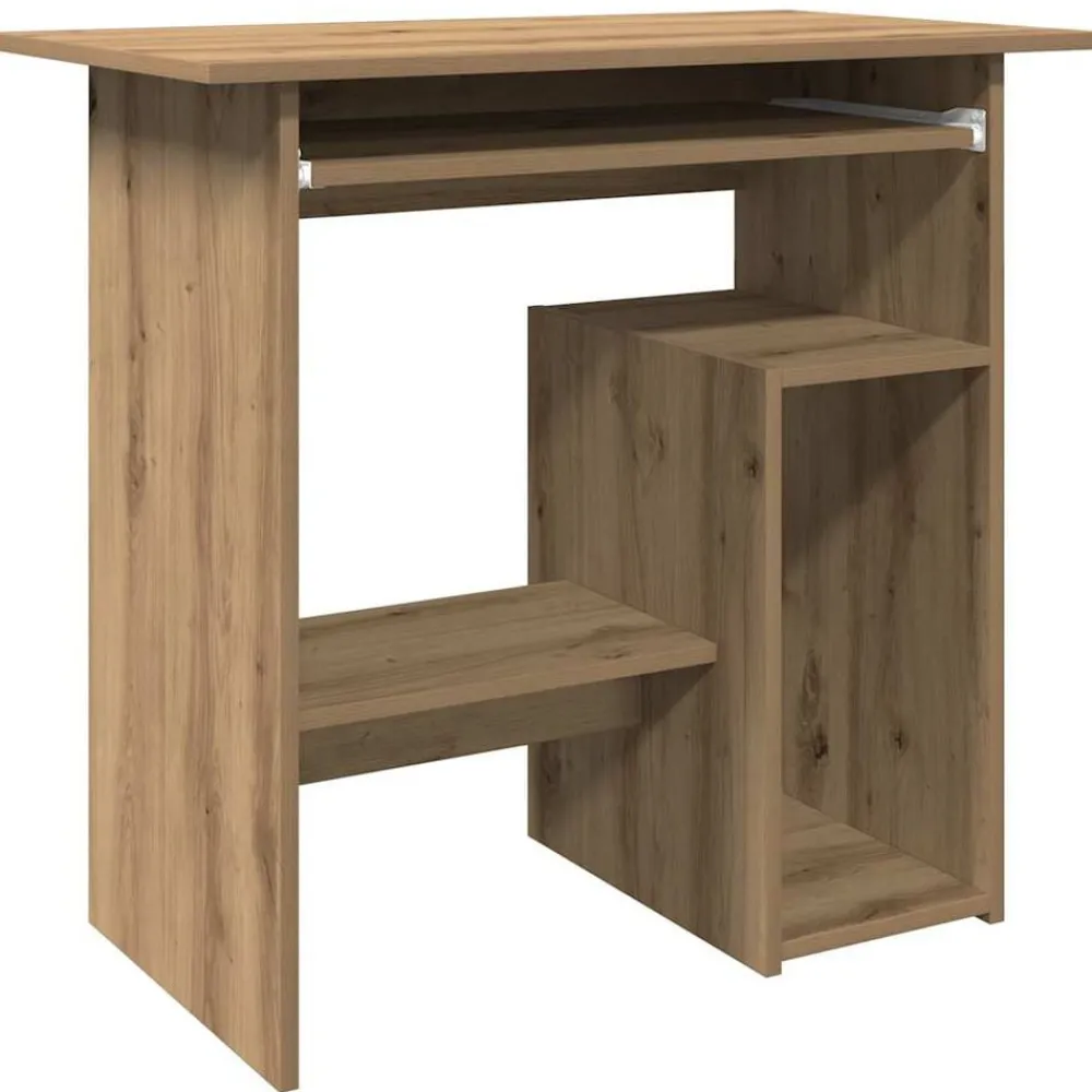 Kantoormeubelen*vidaXL Bureau 80x45x74 cm bewerkt hout artisanaal eikenkleur artisanaal eikenkleurig