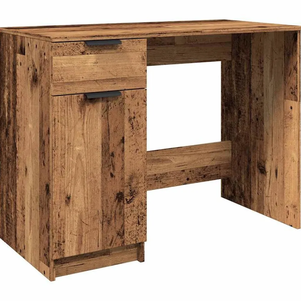 Kantoormeubelen*vidaXL Bureau 100x50x75 cm bewerkt hout kleurig Oud hout