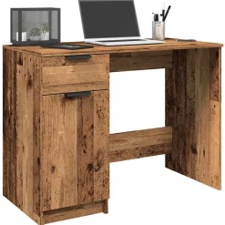 Kantoormeubelen*vidaXL Bureau 100x50x75 cm bewerkt hout kleurig Oud hout