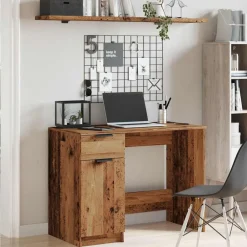 Kantoormeubelen*vidaXL Bureau 100x50x75 cm bewerkt hout kleurig Oud hout