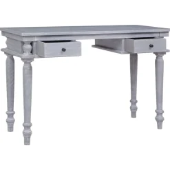Kantoormeubelen*vidaXL Bureau 115x50x78 cm massief mahoniehout Grijs