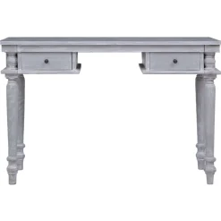 Kantoormeubelen*vidaXL Bureau 115x50x78 cm massief mahoniehout Grijs