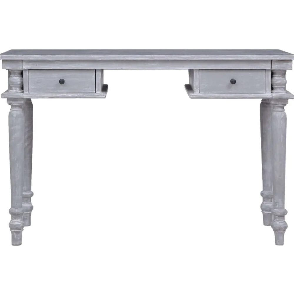 Kantoormeubelen*vidaXL Bureau 115x50x78 cm massief mahoniehout Grijs