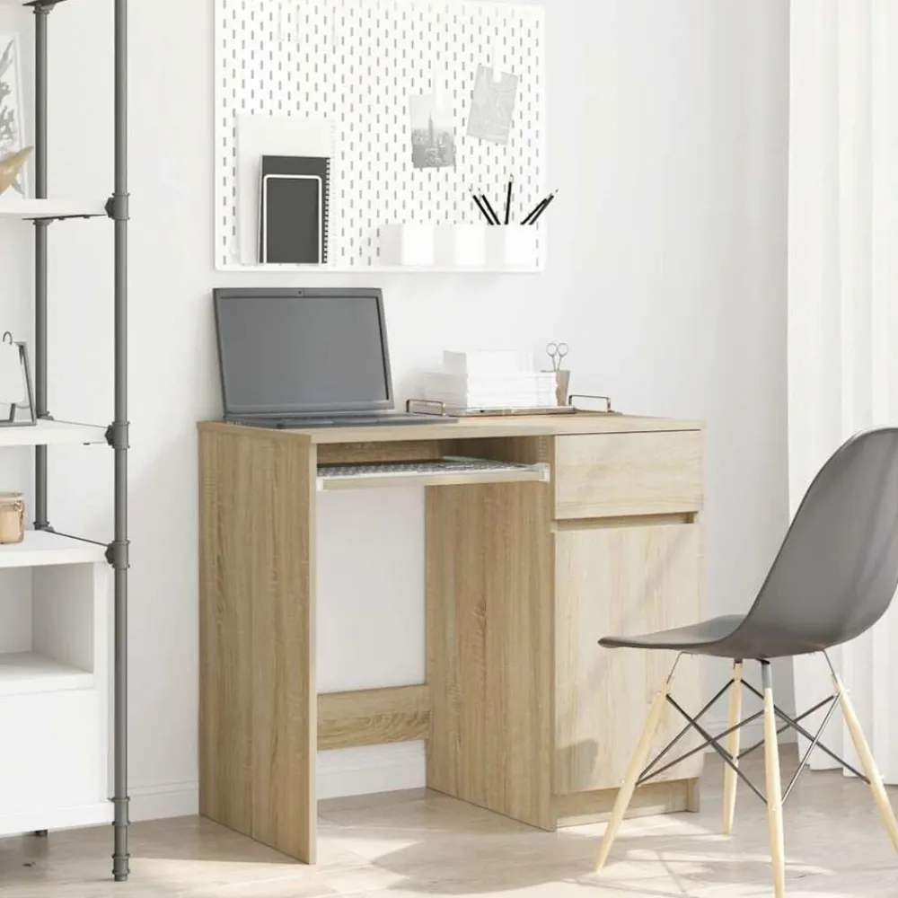 Kantoormeubelen*vidaXL Bureau 86x49x76 cm spaanplaat kleurig Sonoma eiken