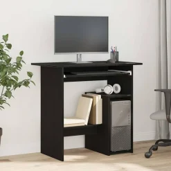 Kantoormeubelen*vidaXL Bureau 80x45x74 cm spaanplaat kleurig Zwart eiken