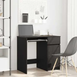 Kantoormeubelen*vidaXL Bureau 86x49x76 cm spaanplaat kleurig Zwart eiken