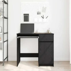 Kantoormeubelen*vidaXL Bureau 86x49x76 cm spaanplaat kleurig Zwart eiken
