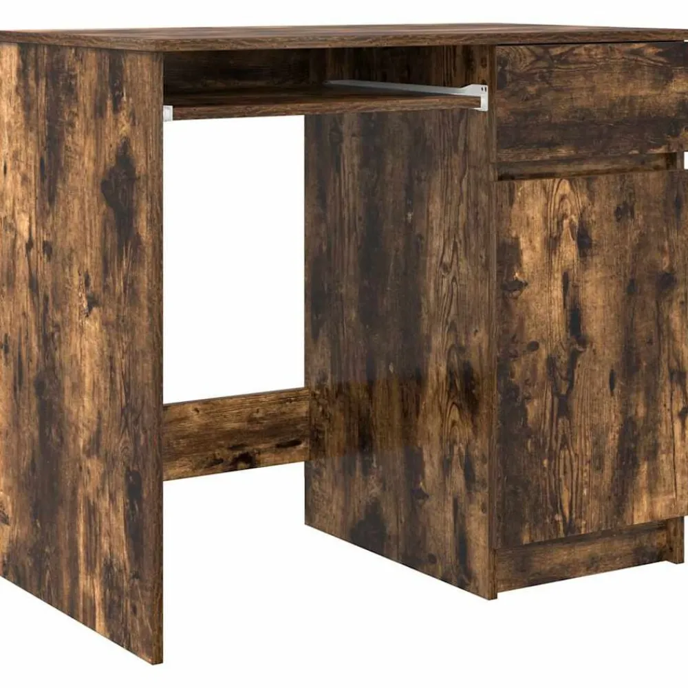 Kantoormeubelen*vidaXL Bureau 86x49x76 cm spaanplaat kleurig Gerookt eiken