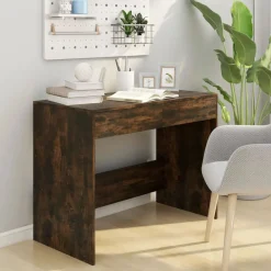 Kantoormeubelen*vidaXL Bureau 101x50x76,5 cm spaanplaat kleurig Gerookt eiken