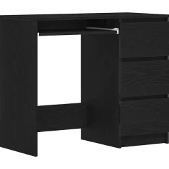 Kantoormeubelen*vidaXL Bureau 90x45x76 cm spaanplaat kleurig Zwart eiken