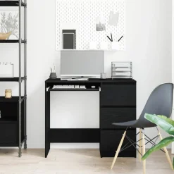 Kantoormeubelen*vidaXL Bureau 90x45x76 cm spaanplaat kleurig Zwart eiken