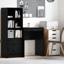 Kantoormeubelen*vidaXL Bureau 60 x 40 x 76 cm Zwart eiken